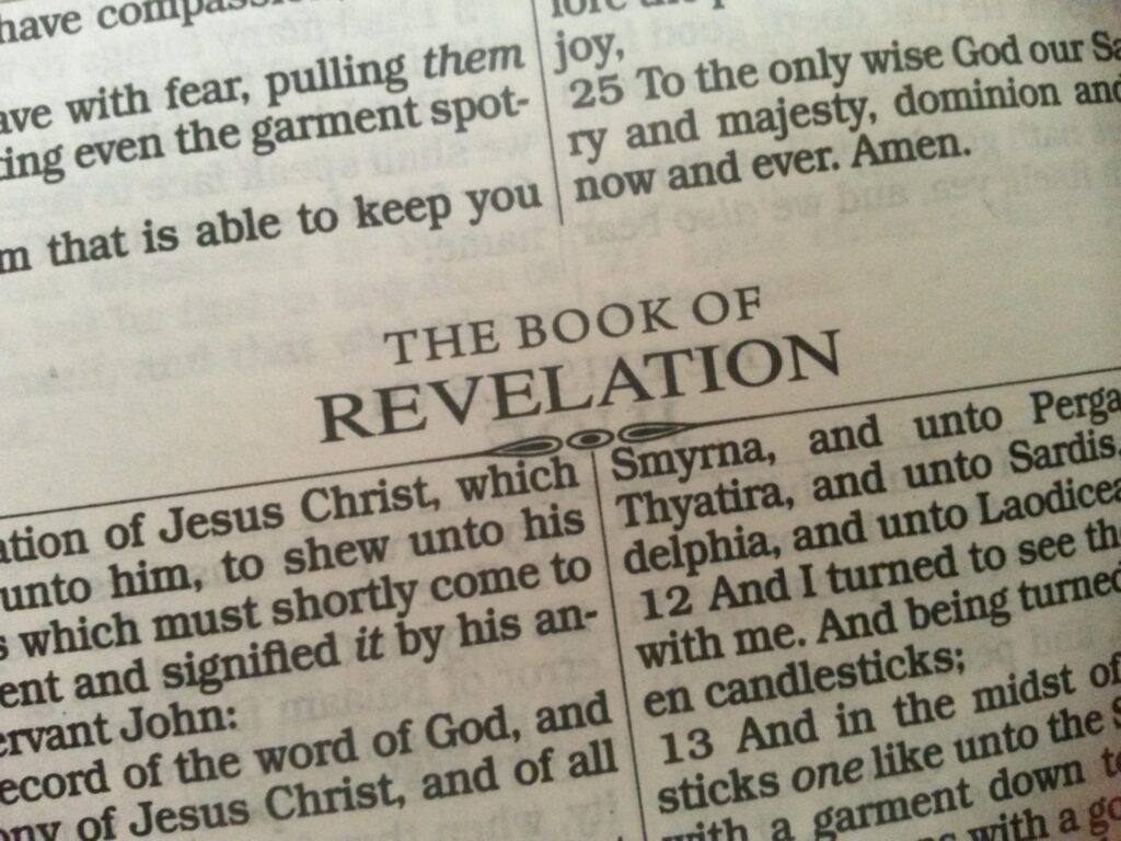 Text from the Book of Revelation, highlighting the title and excerpt about the messages to the seven churches, relevant for biblical studies or interpretations.