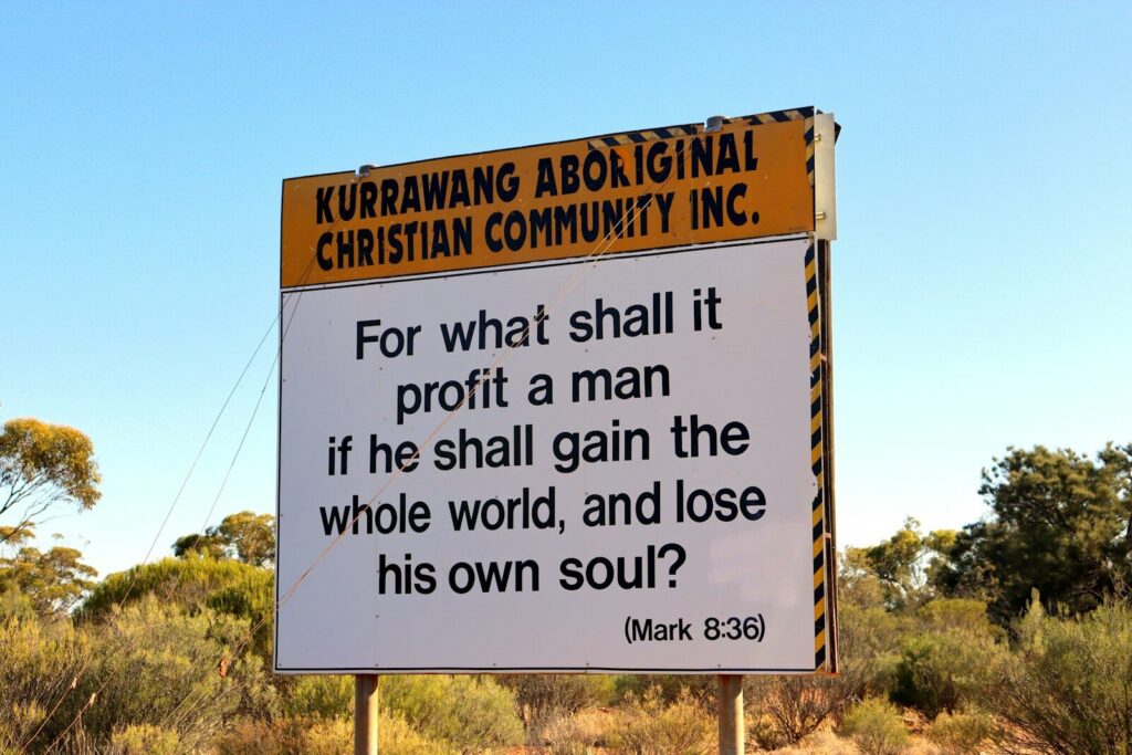 Sign for kurrawang aboriginal christian community inc